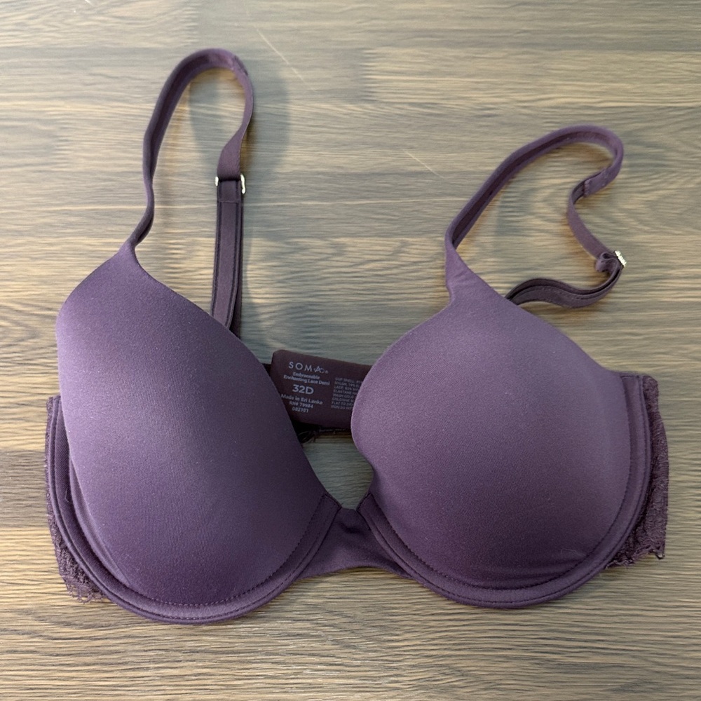 Soma Embraceable Enchanting Lace Demi Bra Purple 32D 082101